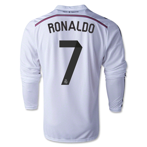 Real Madrid 14/15 RONALDO #7 LS Home Soccer Jersey